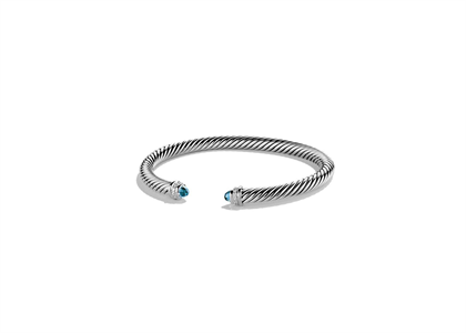 Rhodium Plated Womens Twisted Open Cuff Bracelet